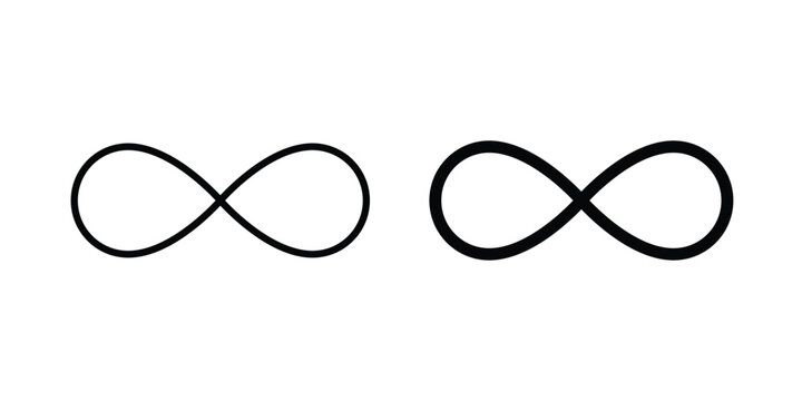 Infinity icon - web black vector design.