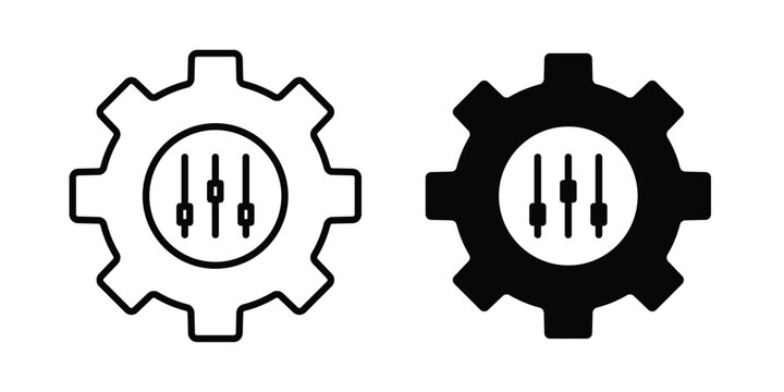 Mass customization icon - web black vector design.