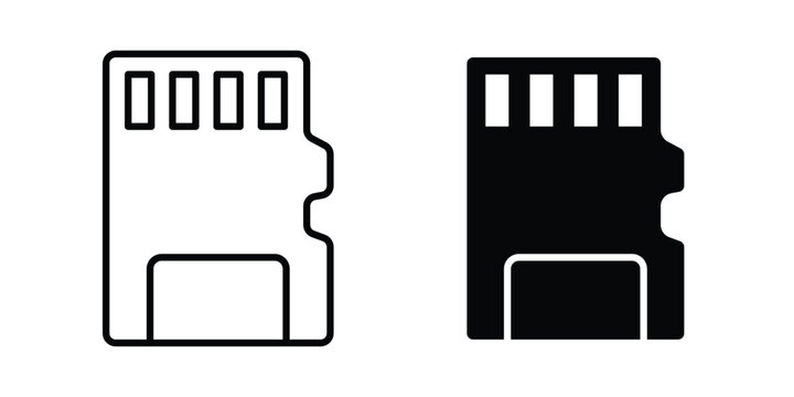 Memory icon - web black vector design.
