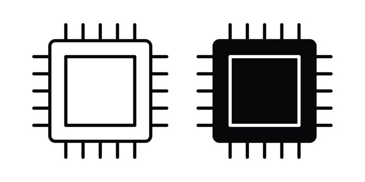 Microchip icon - web black vector design.