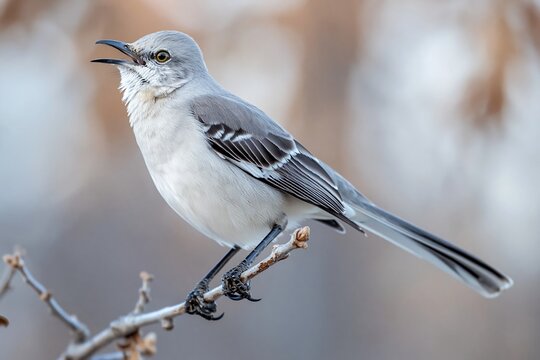 Beautiful Bird Singing on a Branch
