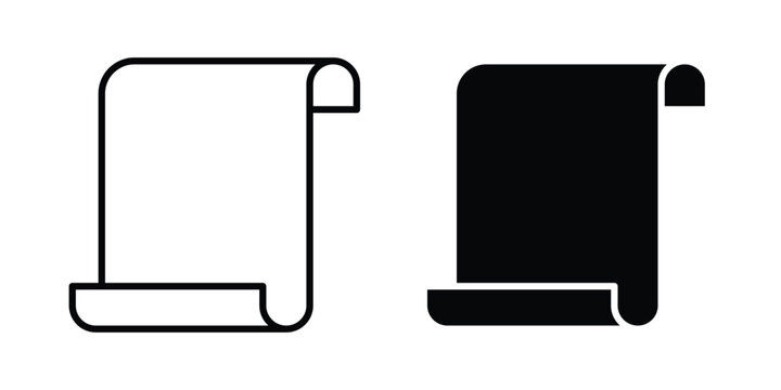 Paper Scroll icon - web black vector design.