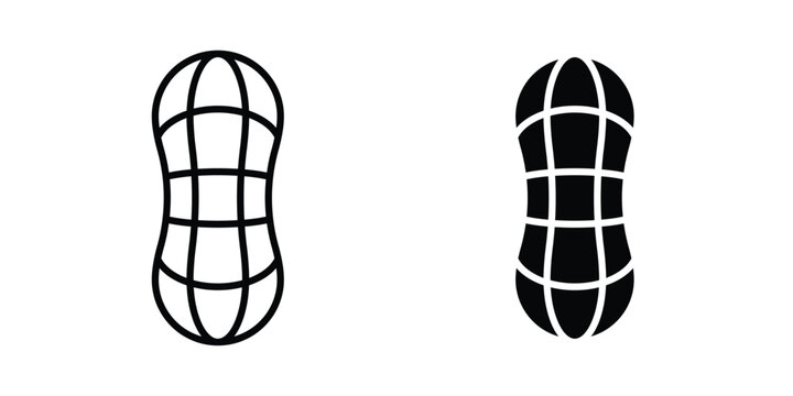 Peanut icon - web black vector design.