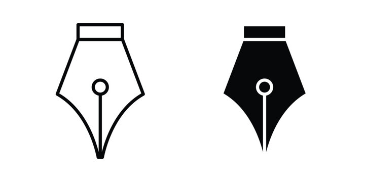 Pen nib icon - web black vector design.