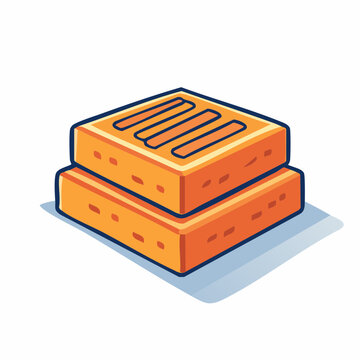 Two Orange Bricks Stacked