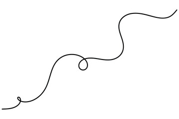 Obraz premium Dotted wavy line divider in minimal continuous one line style