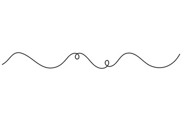 Obraz premium Squiggle line continuous minimal divider vector illustration with elegant loops