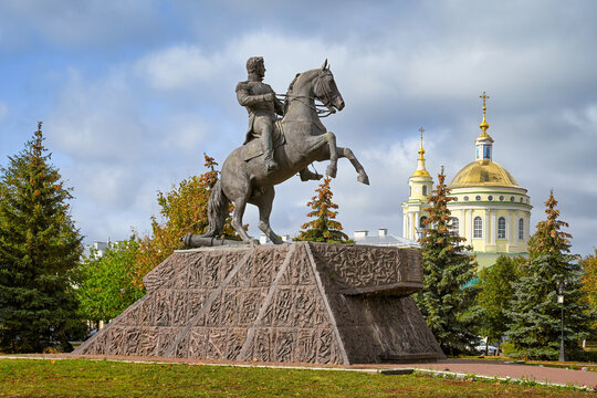 General Ermolov Square in Oryol city center, Oryol region of Russia