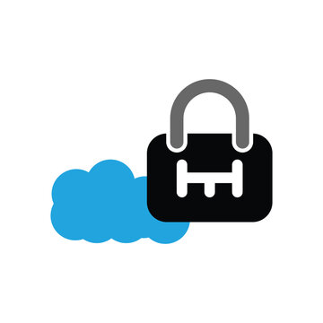 Secure Cloud Lock Icon Design