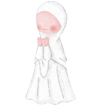Little muslim with white gamis