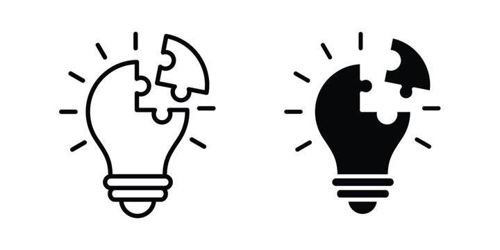 Problem solving icon - web black vector design.