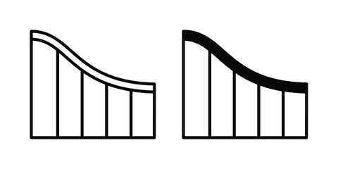 Roller coaster icon - web black vector design. © Hestia