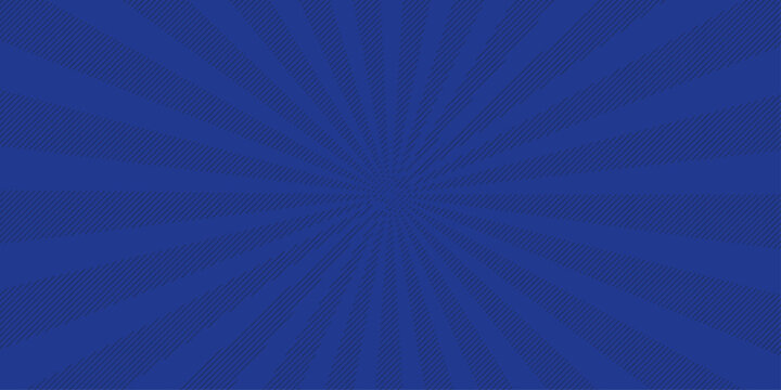 A bright blue abstract background featuring a vibrant sunburst pattern with glowing light beams and shiny vector rays exploding across a dark sky backdrop