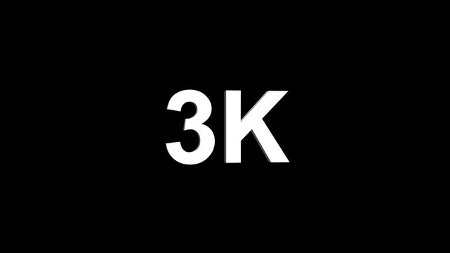 3k text animation. 3k Followers, animation in Easy to put into any video.