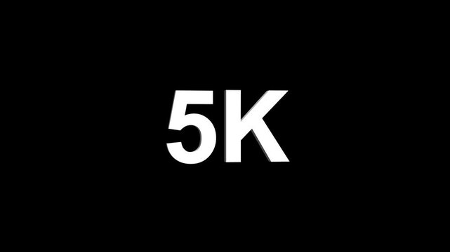 5k text animation. 5k Followers, animation in Easy to put into any video.