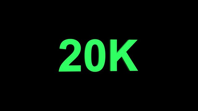 20k text animation. 20k subscribers. animation in Easy to put into any video.