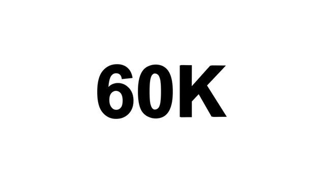 60k text animation. 60k Followers. animation in Easy to put into any video.