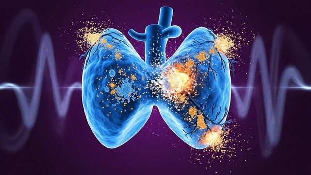 Dynamic Visual Representation of Autoimmune Thyroid Activity in Blue Gland-Like Tissue with Pulse Effect Against a Purple Background
