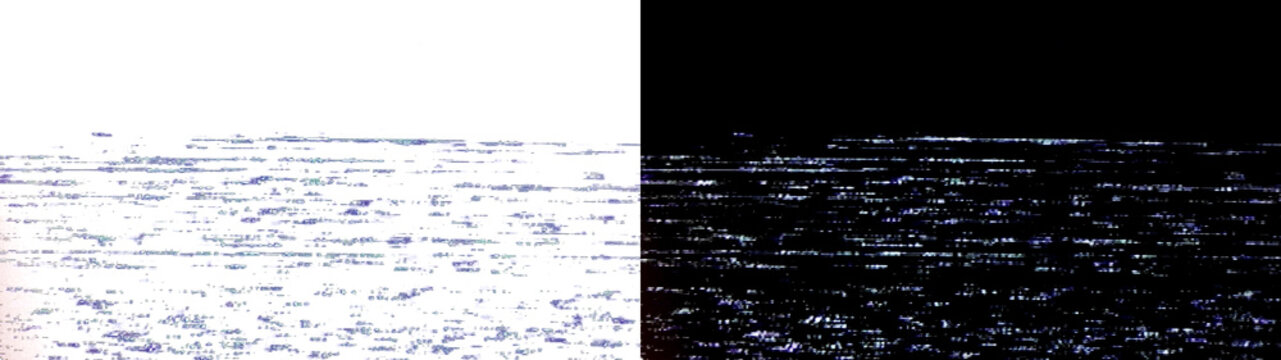 Horizontal blue digital scanlines and data noise isolated on transparent background