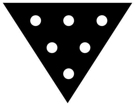Solid black filled icon of flag continuation pattern with white dots on plain background