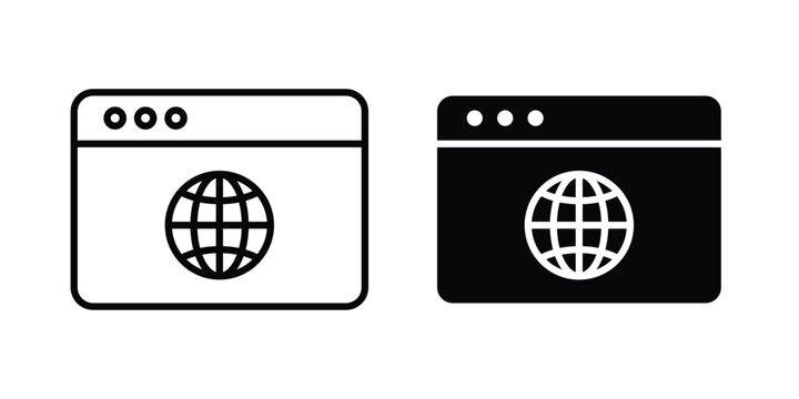 Url icon - web black vector design.