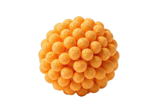 Cluster of small orange spherical objects