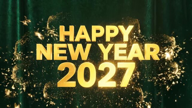 Happy New Year 2027 celebration text for creative digital media and visual arts
