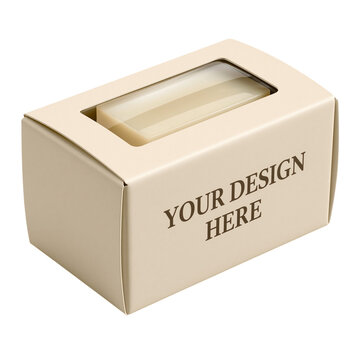 Custom Packaging Box with Clear Window Design isolated on transparent background PNG cutout element