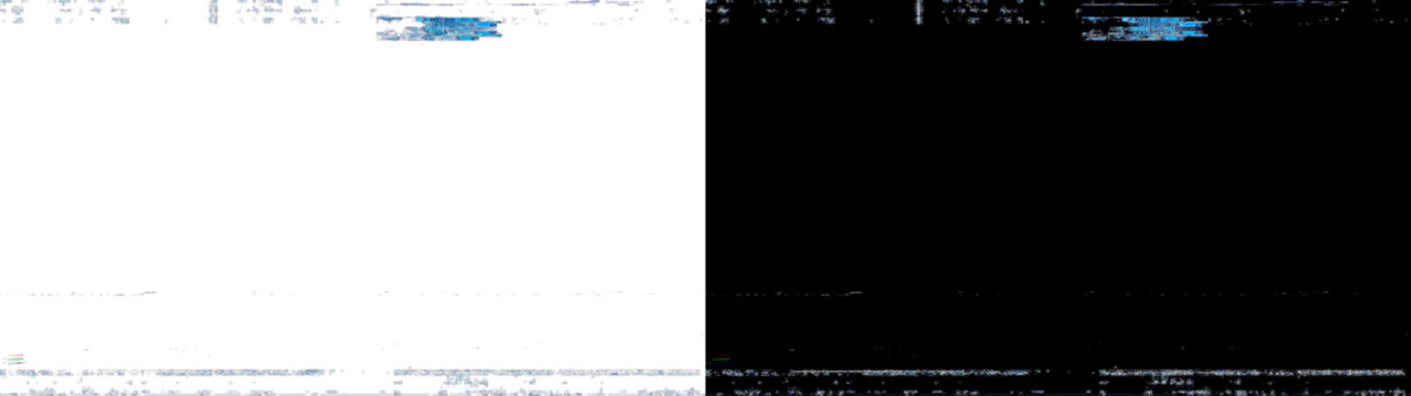 Minimalist blue data corruption block isolated on transparent background design asset