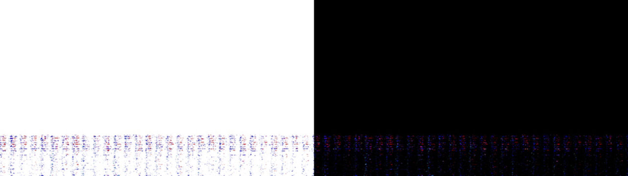 Red and blue digital static footer isolated on transparent background technical detail