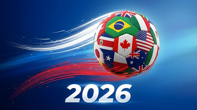 Fifa world cup 2026 official soccer ball with country flags