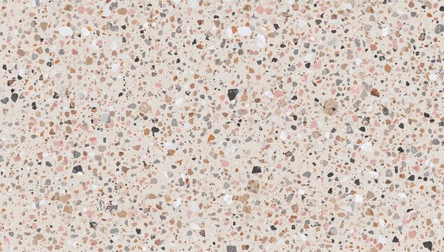 Detailed Close-Up of Textured Terrazzo Floor with Multicolor Aggregate Pattern