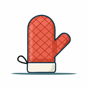 Red Oven Mitt Illustration
