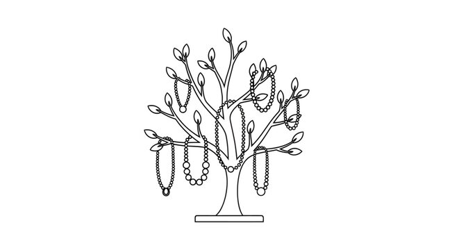 Elegant White Jewelry Tree Stand for Organized Accessory Display