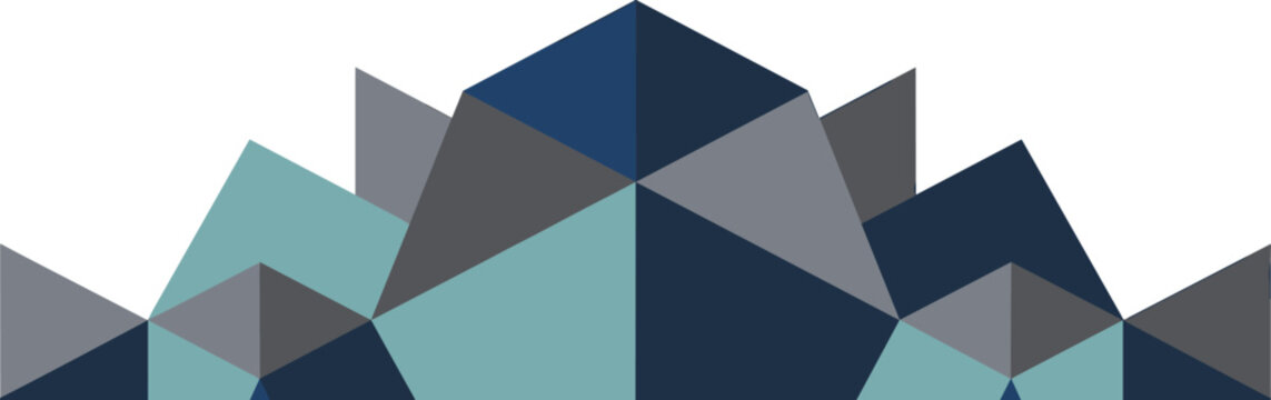Abstract low poly geometric mountain peak vector illustration with polygonal shards and crystal facets isolated on white background