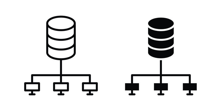 Data mining icon line, outline and flat vector elements