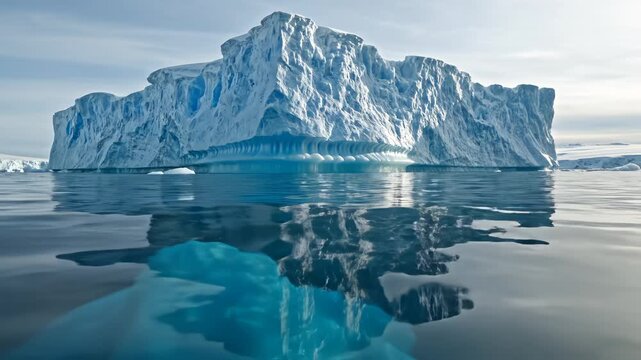Iceberg above and below water ideal for eco-friendly campaigns and travel vlogs