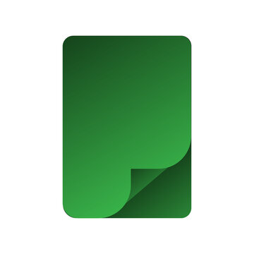 Green paper file icon png with curled corner design, Transparent background green document page icon png, Modern green sheet icon with folded corner png
