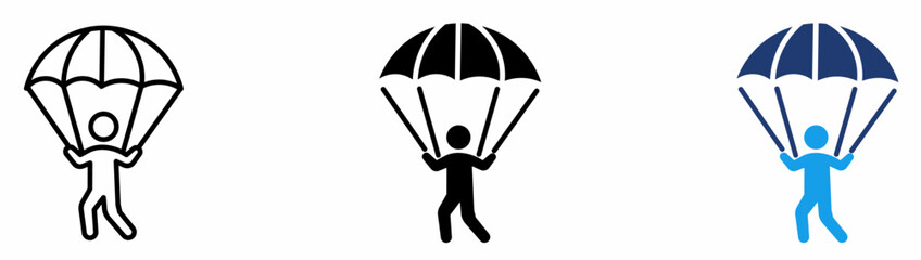 Skydiving and Parachuting Icon Collection. © Rayhan