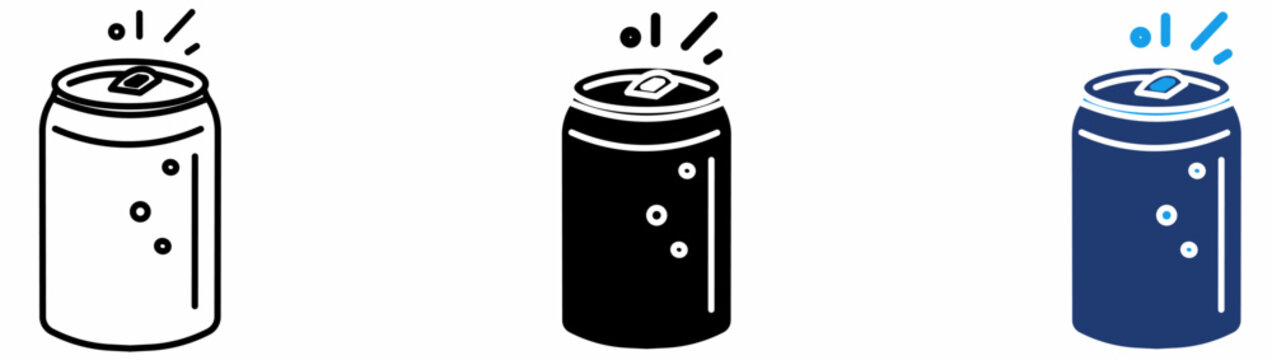 Energy Drink and Carbonated Beverage Icons.