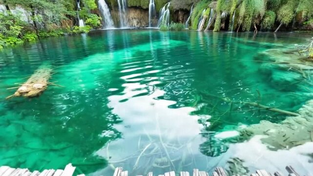 Plitvice Lakes, Croatia Waterfall. Amazing Place