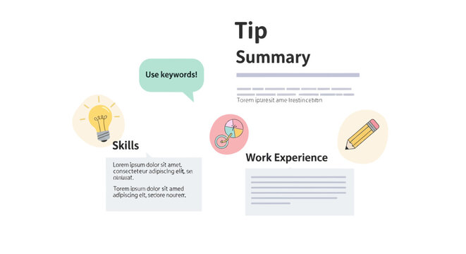 Tip Summary for Skills and Work Experience.