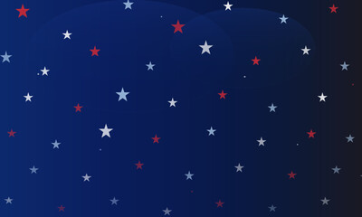 Naklejka premium Vibrant Star Pattern with Red and White Stars on Dark Blue Background, Perfect for Festive Decorations, Digital Art, and UI Design