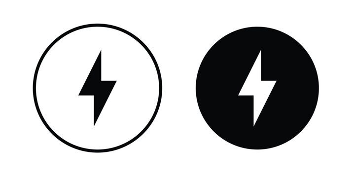 Flash icon line, outline and flat vector elements