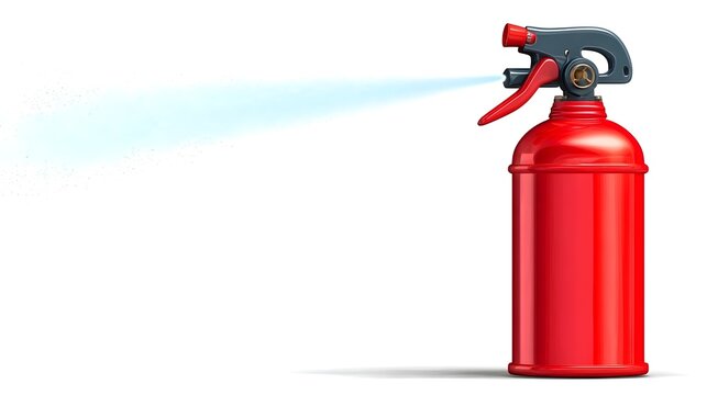 Water spray mist atomizer dust aerosol, air atomizer sprayer on white background background. Fire extinguisher . Stock Illustration