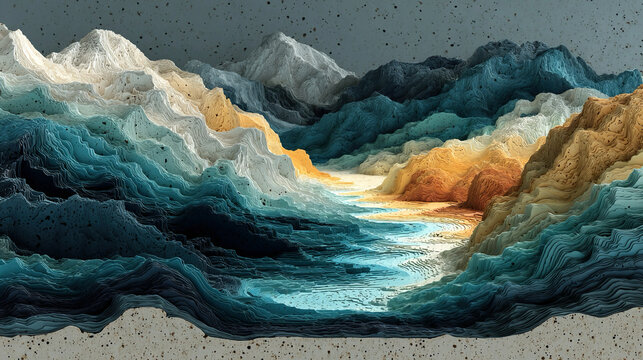 Temporal layering - Abstract stacked forms, conceptual time strata, visual energy flow, dynamic composition, minimalistic representation, expressive symbolic multi-temporal mapping.