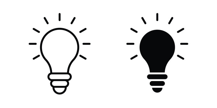 Idea icon line, outline and flat vector elements