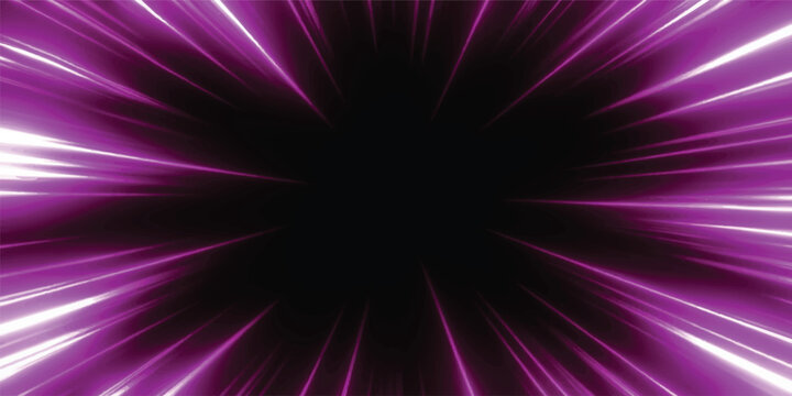 Abstract radial purple light streaks explosion on black background with abstract explosion background energetic illumination illustration perspective