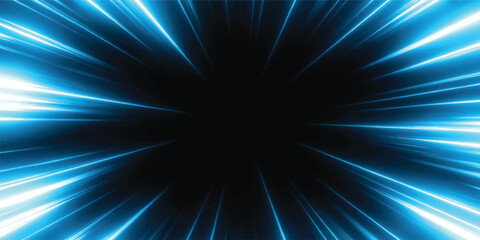 Naklejka premium Blue abstract speed lines background with abstract background technology illustration creative teleportation
