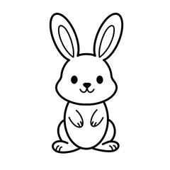 Obraz premium Cute Cartoon Bunny Rabbit Line Art For Coloring Book